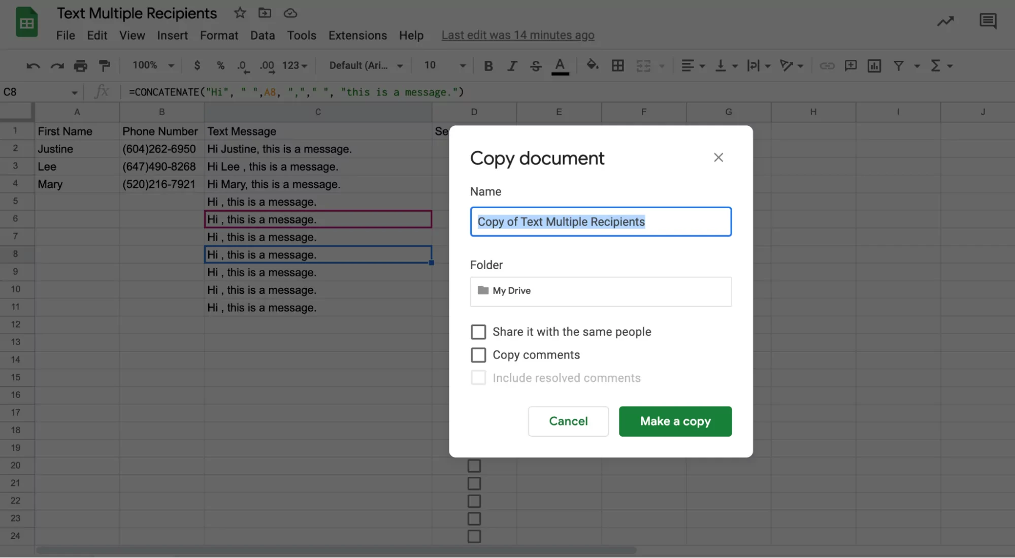 Text Multiple Recipients Google Pn