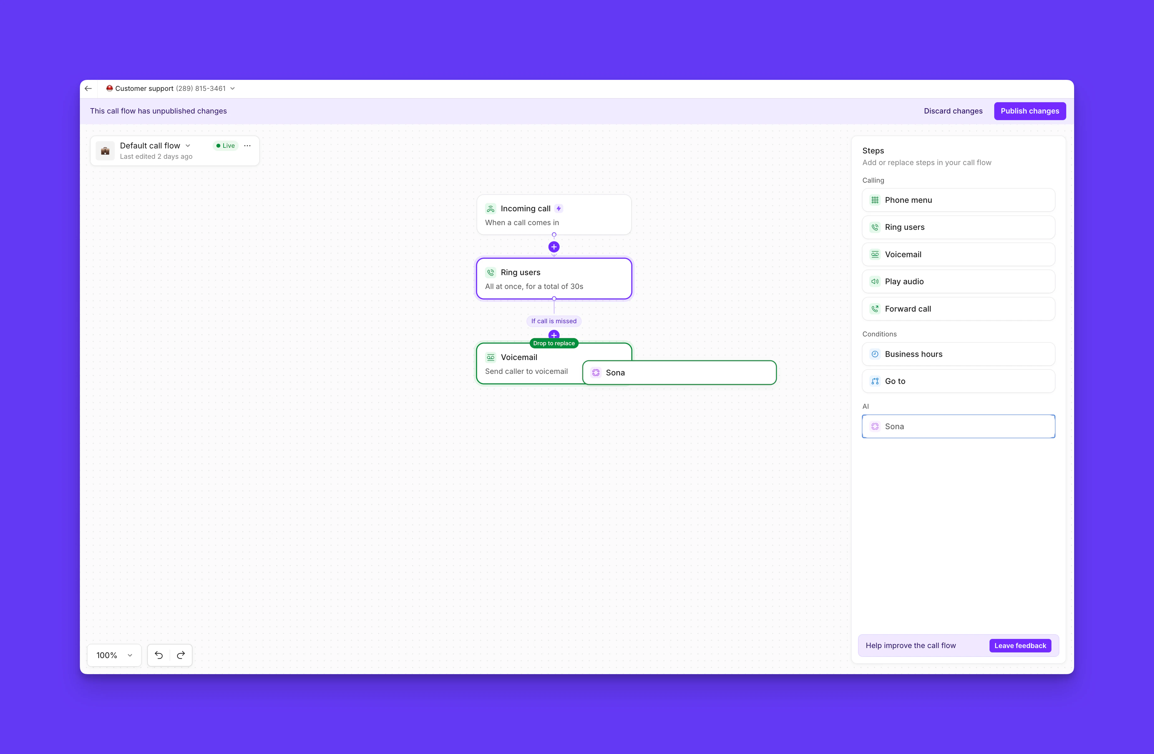 Clean Shot2025 09 07at18 18 43@2x Configuring Sona greeting in settings panel