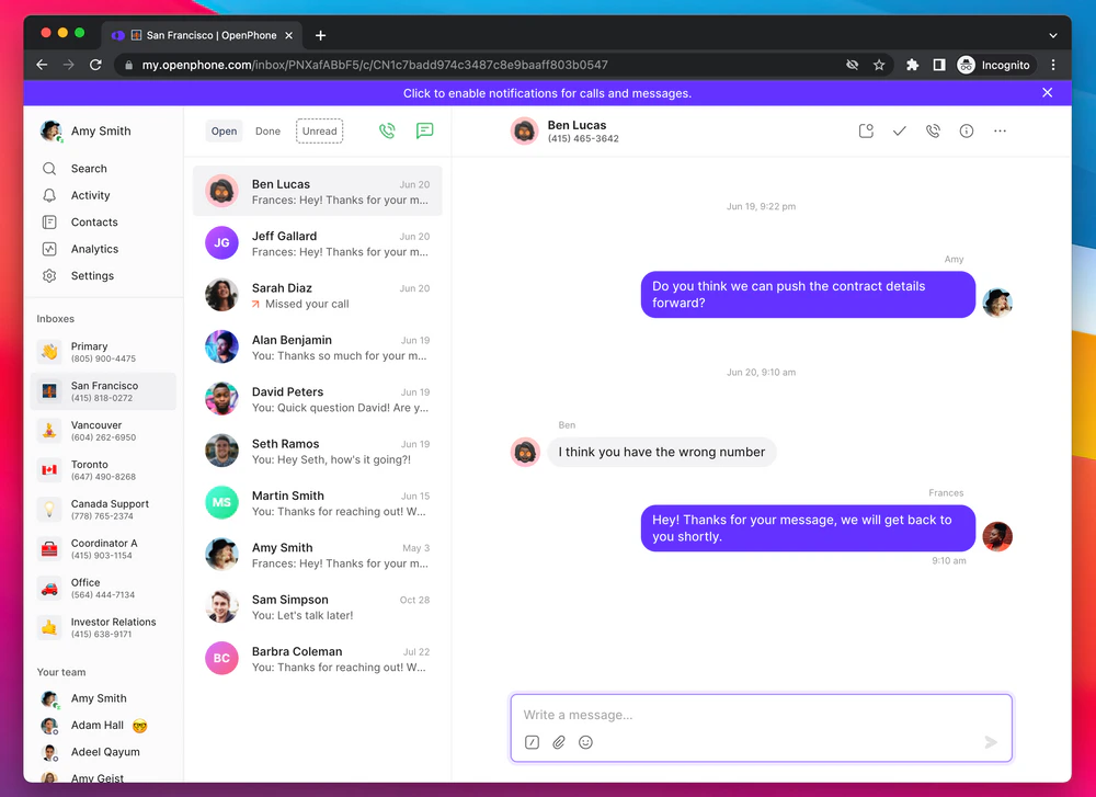 Quo notification permission request banner