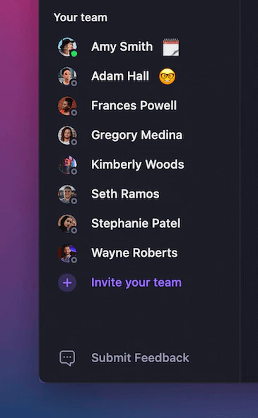Viewing team status in Quo
