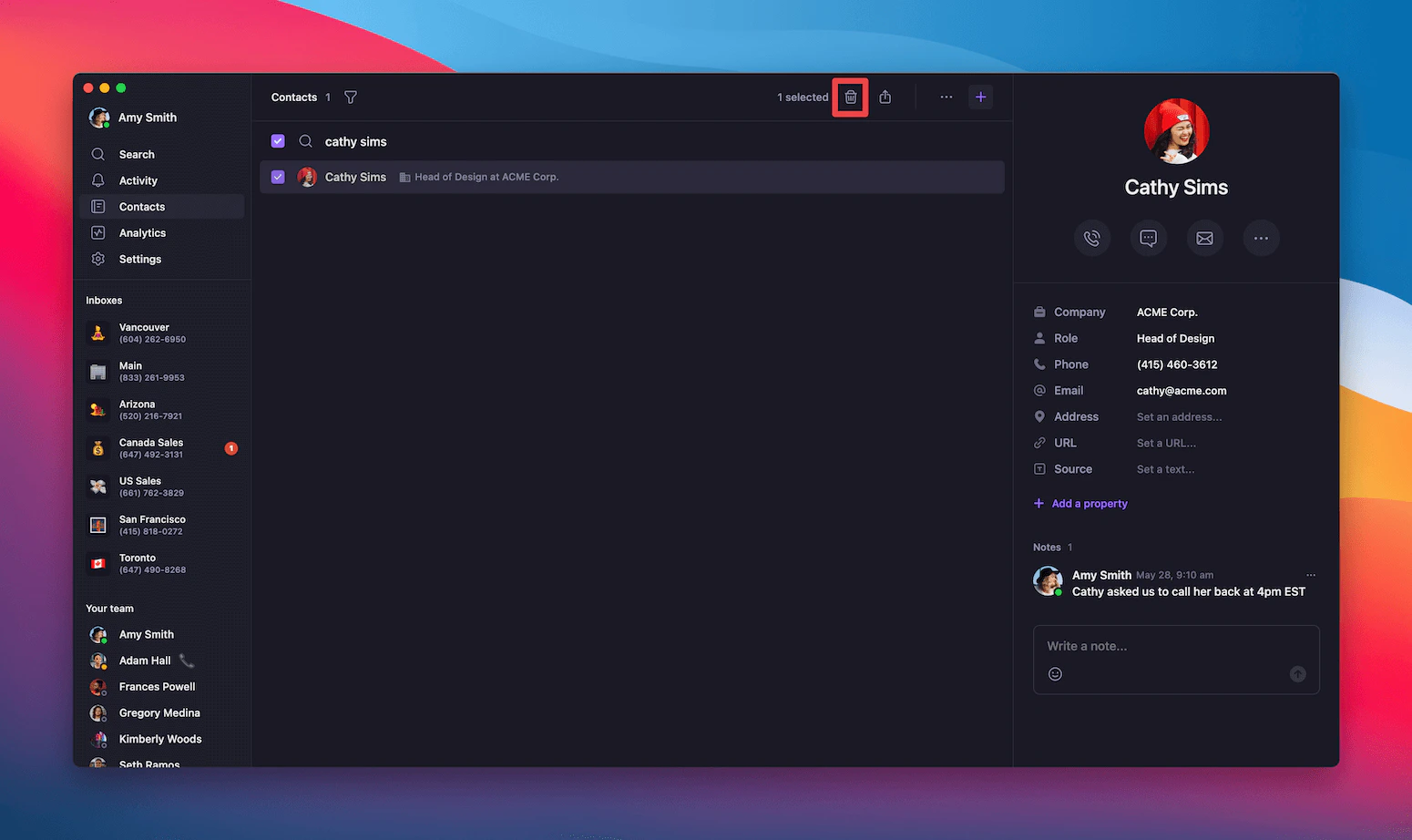 Bulk delete confirmation