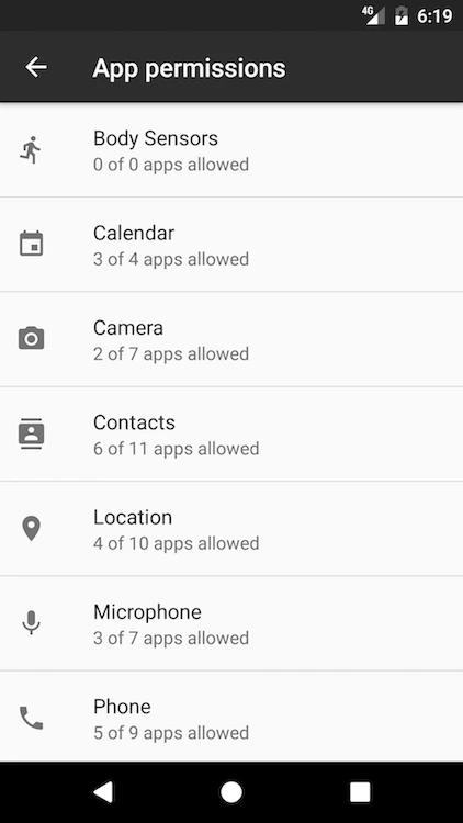 Disabling contacts permission on Android
