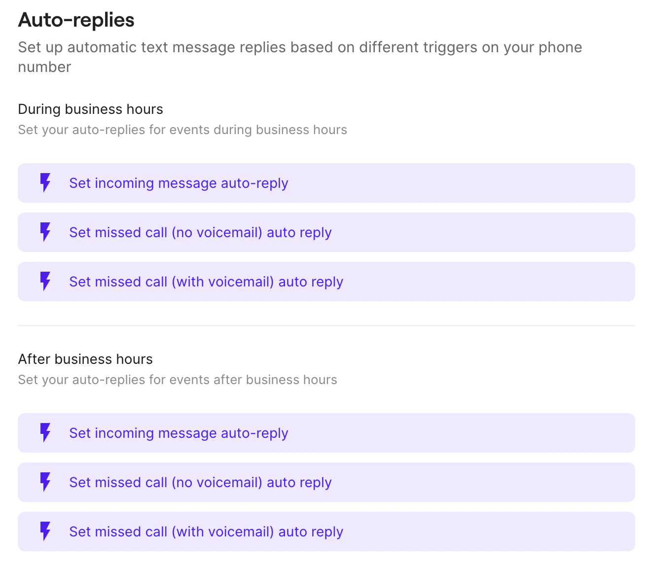 Auto-reply keeping customers informed