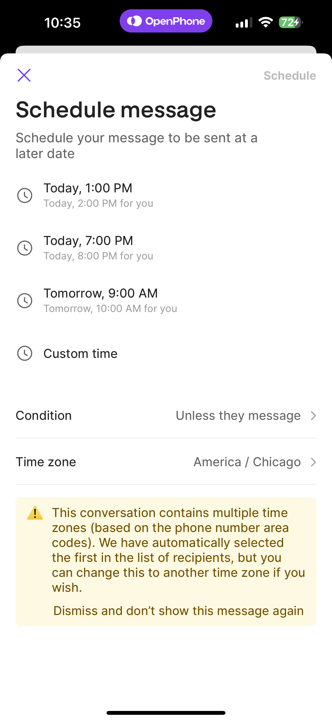 Scheduled messages - Quo Resource Center