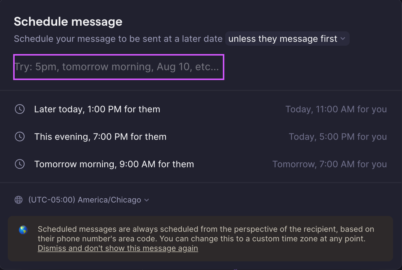Scheduling A Message Scheduled messages - Quo Resource Center