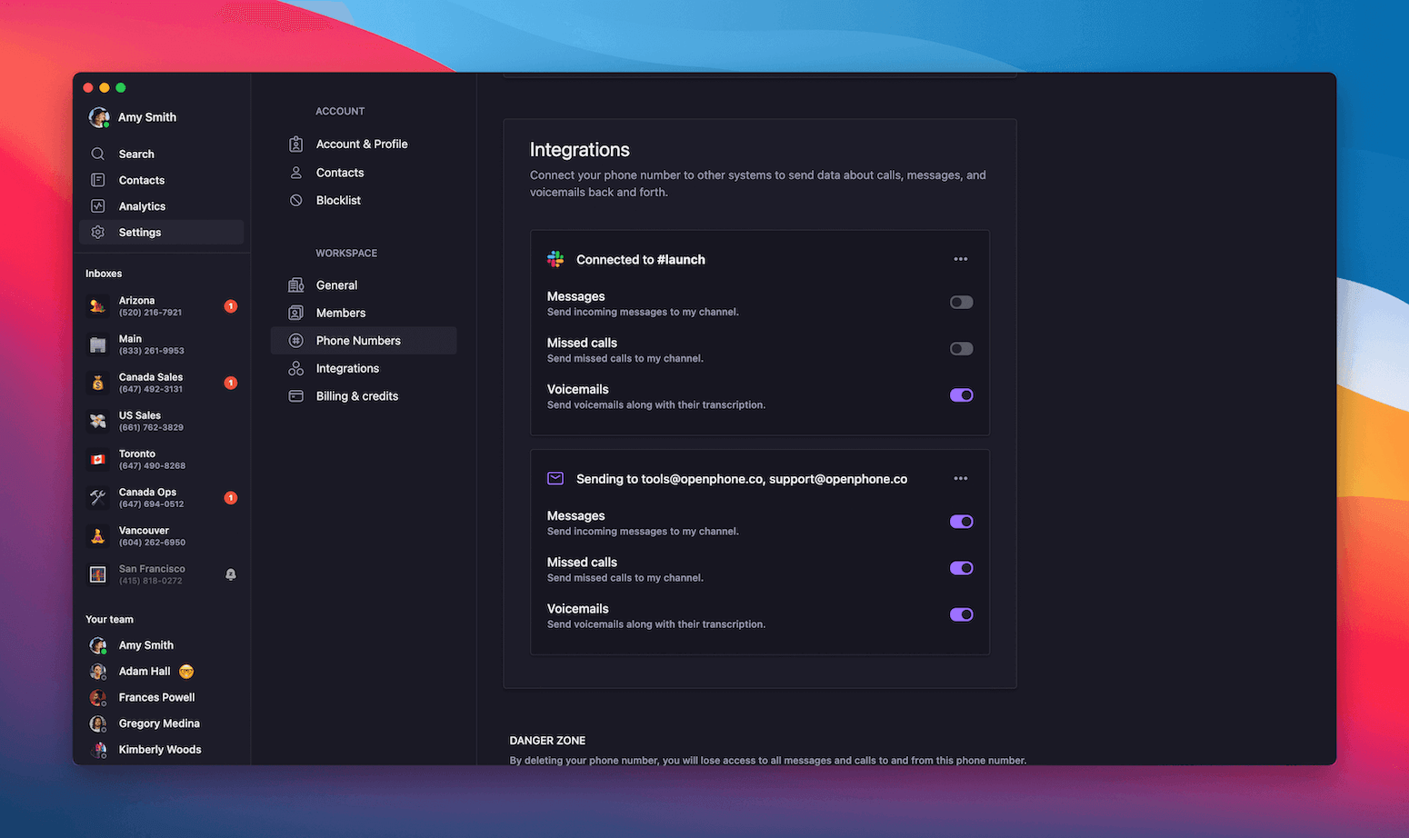 Configuration des préférences de notifications Slack