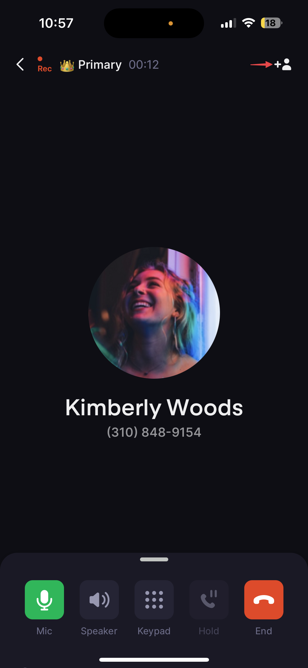 Ajout de participants sur l’interface mobile