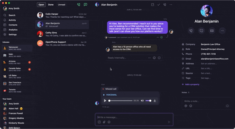 Compartir contactos en bloque según el origen