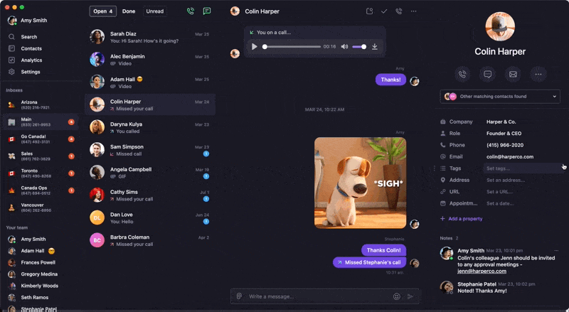 Copier les propriétés du contact