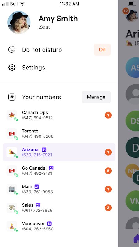 Gérer les paramètres de téléphone dans l’appli mobile