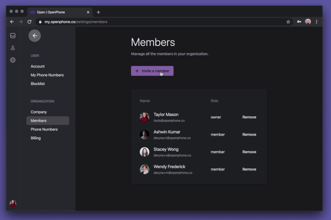 How to Invite Team Member to Share a Number.gif