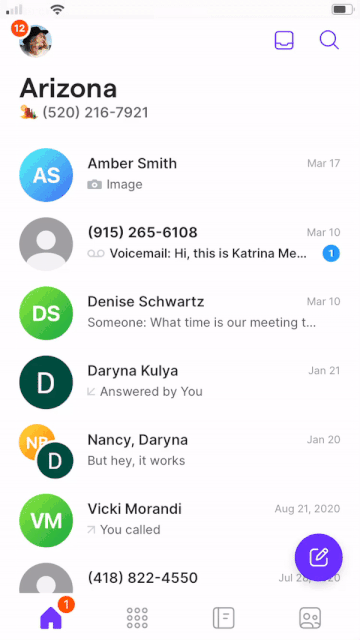 Trouver et envoyer des messages aux contacts sur mobile