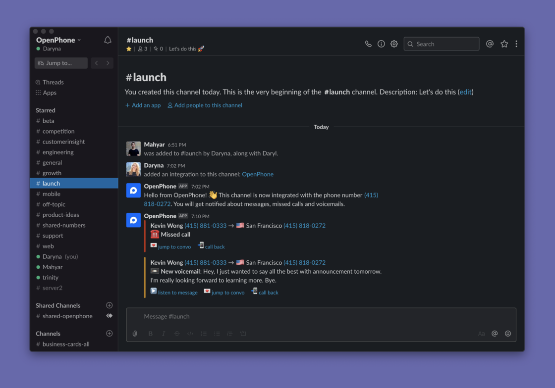 OpenPhone Slack Integration.png