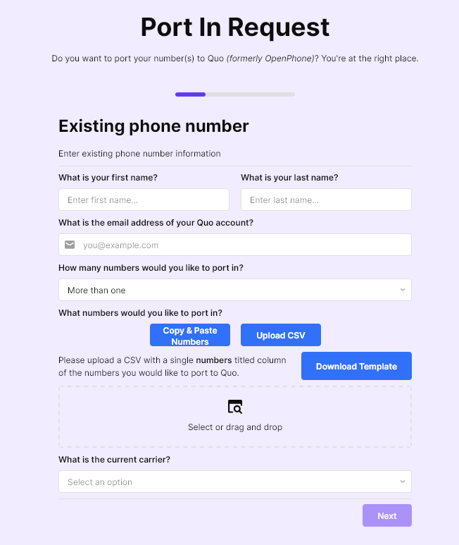 Portinrequestaddnumbers Pn