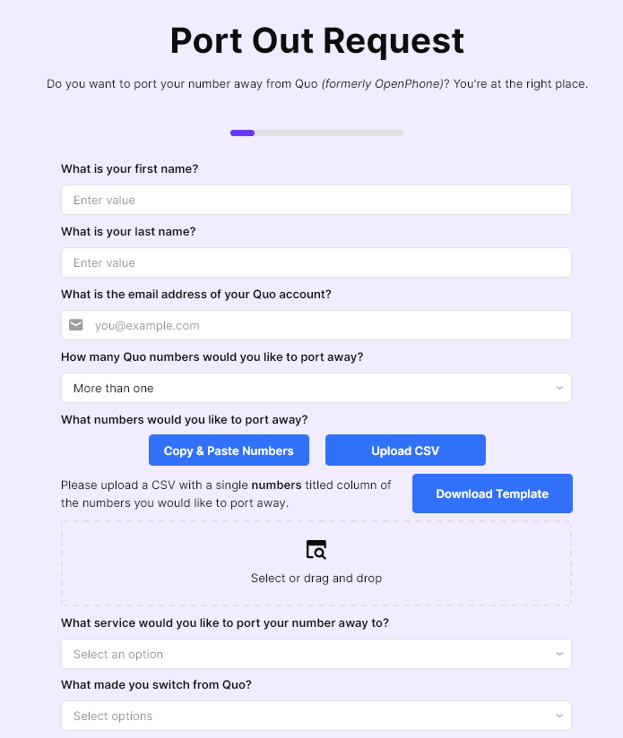 Portoutrequestblank Pn