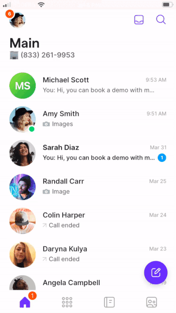 Switching between phone numbers on mobile