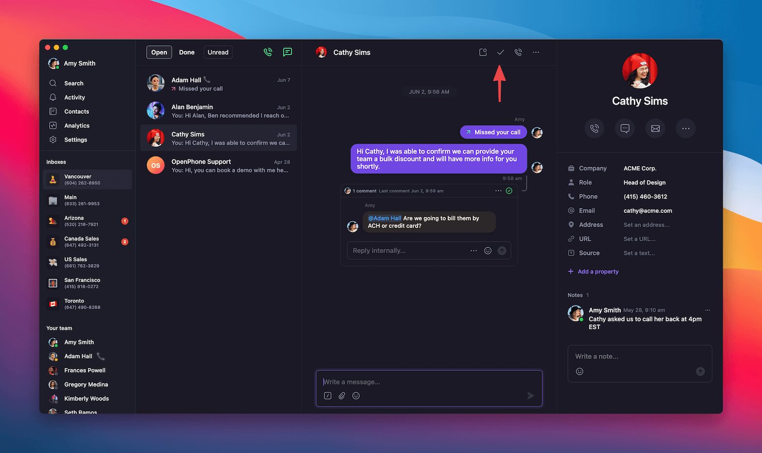 Marquer une conversation comme terminée dans l’application Web