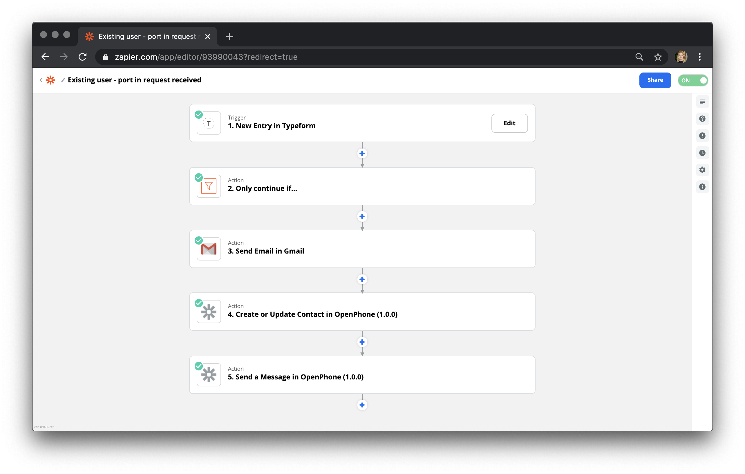 Typeform to OpenPhone contact creation workflow