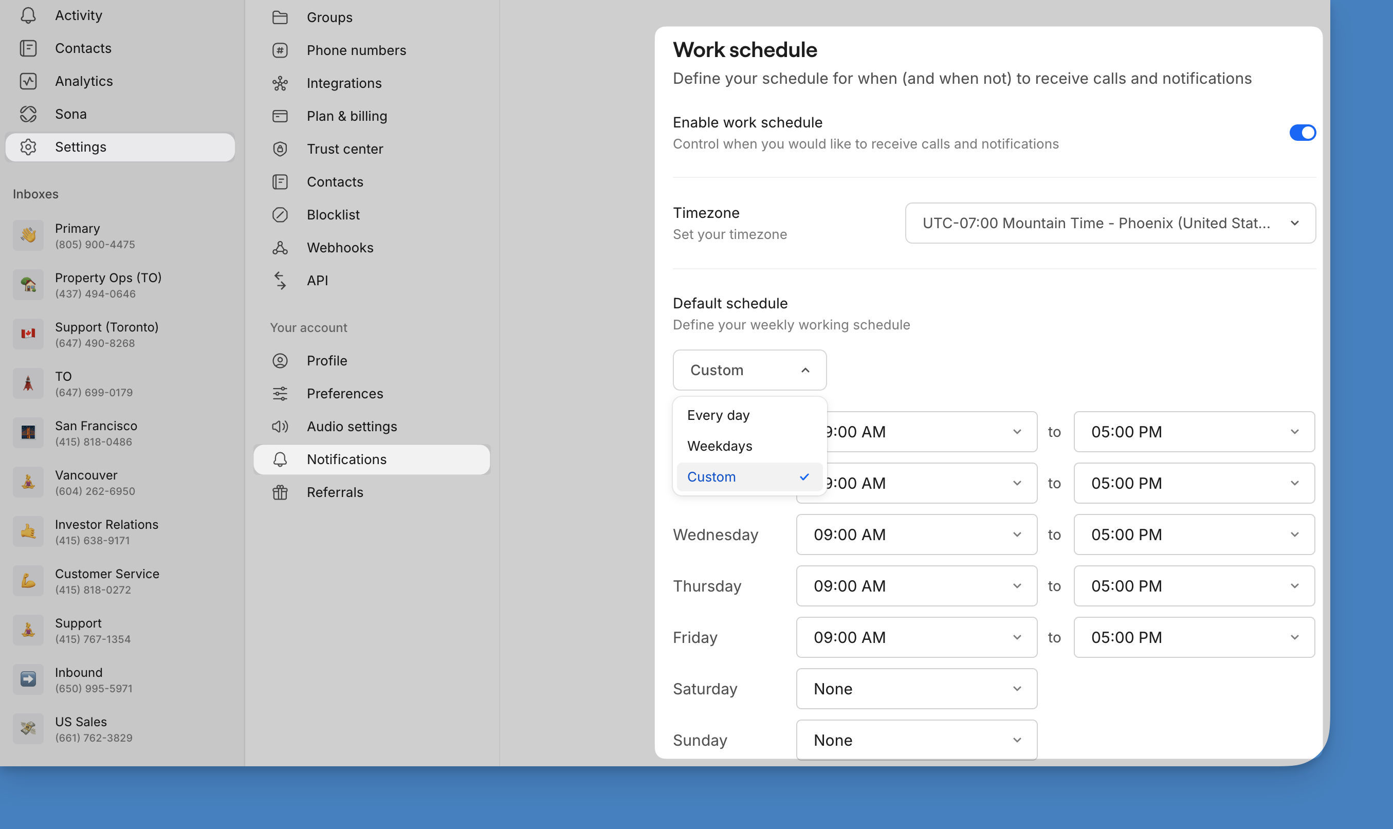 Work schedule - Quo Resource Center
