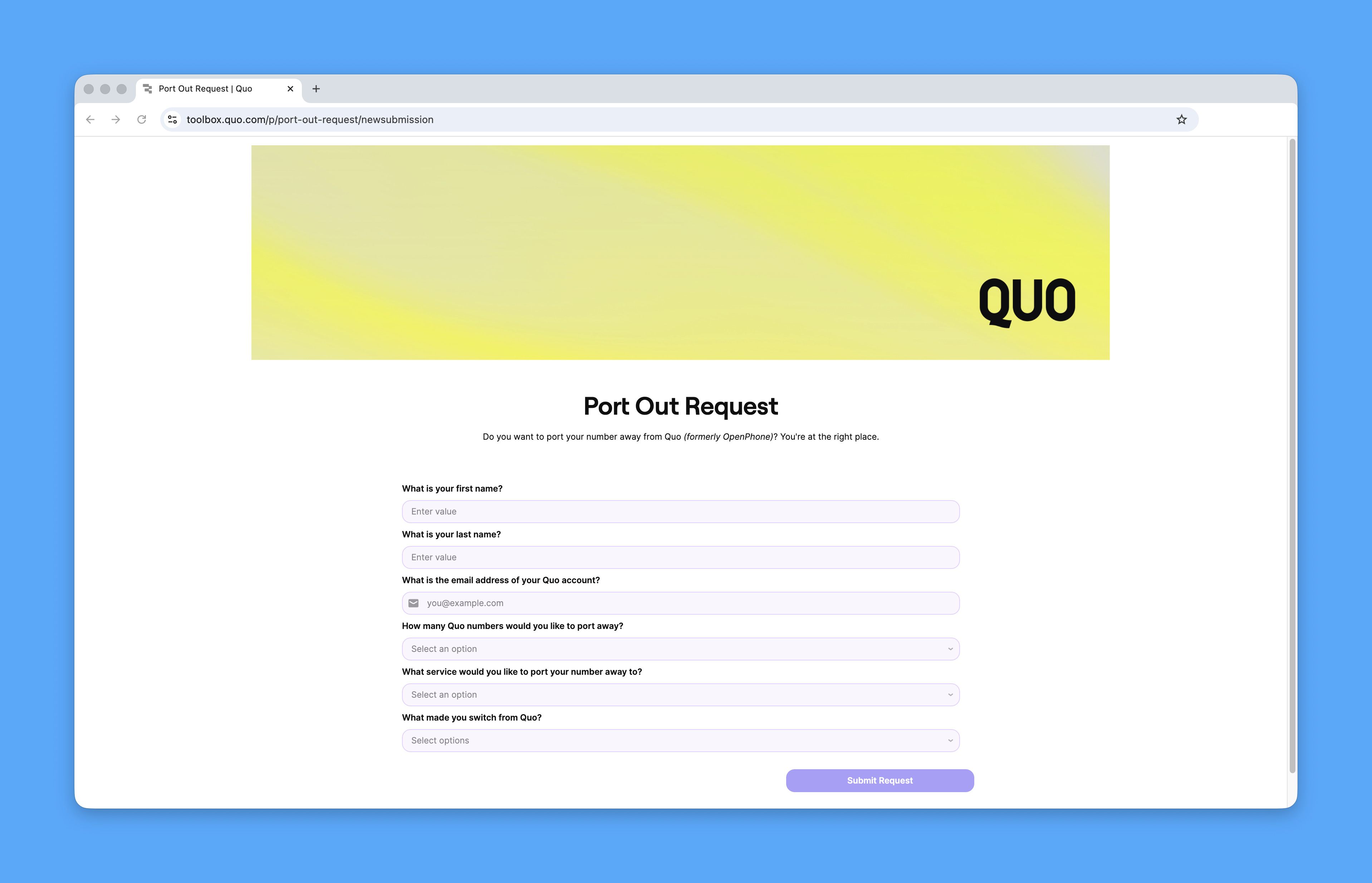 Port Out Request Nov2025