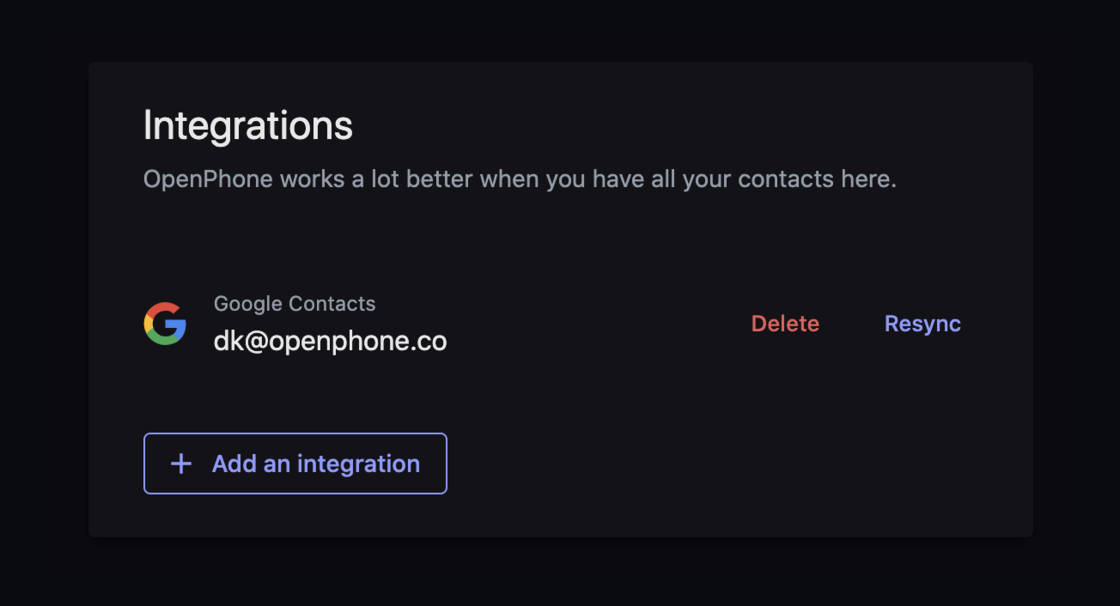 Añadir integración de Google