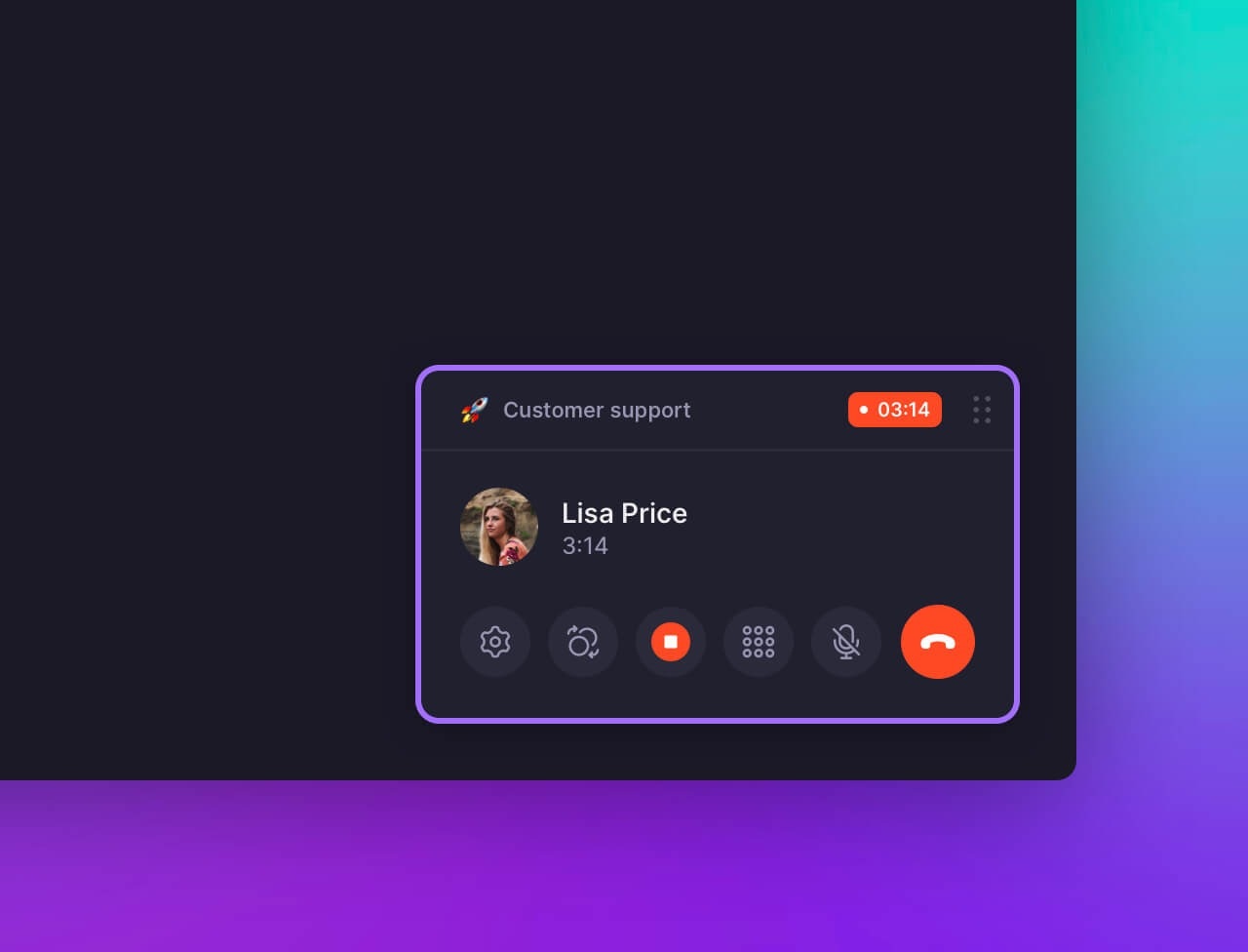 Recording a phone call on OpenPhone web interface