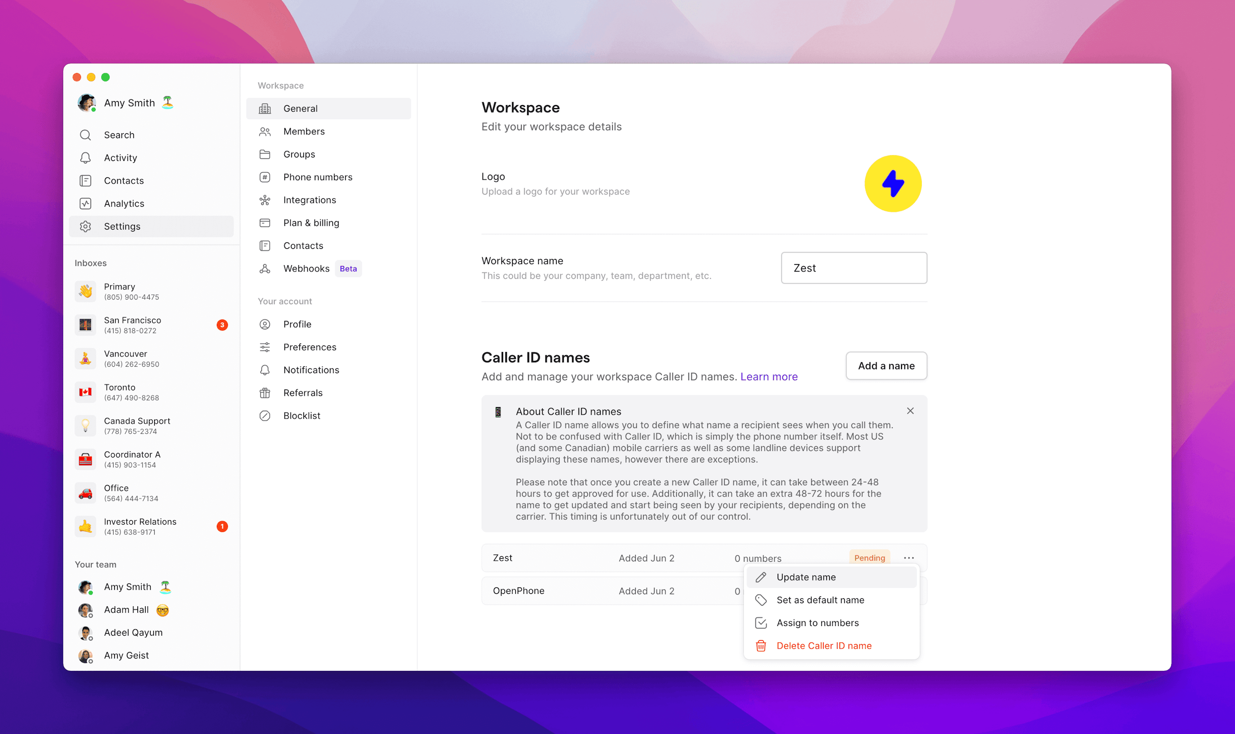 Caller ID - Quo Resource Center