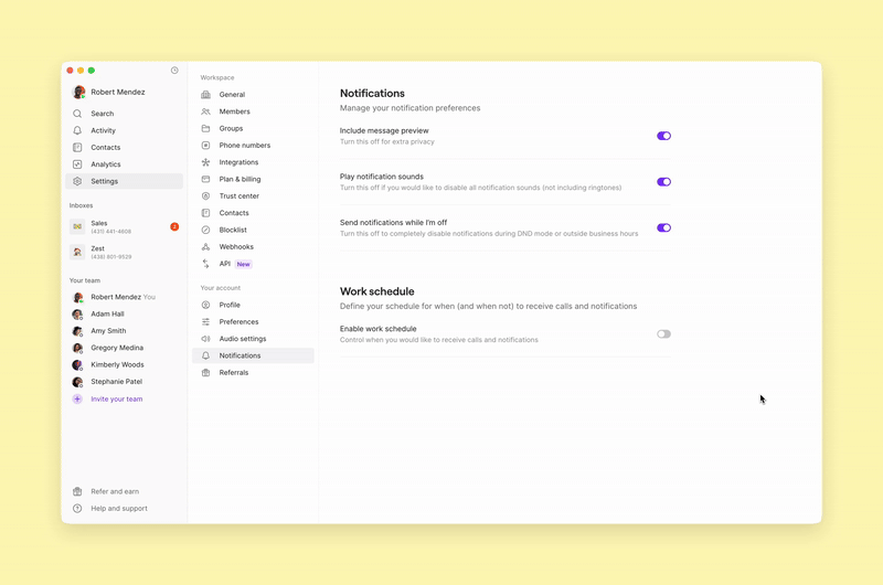 Work Schedules Workspaces Gi