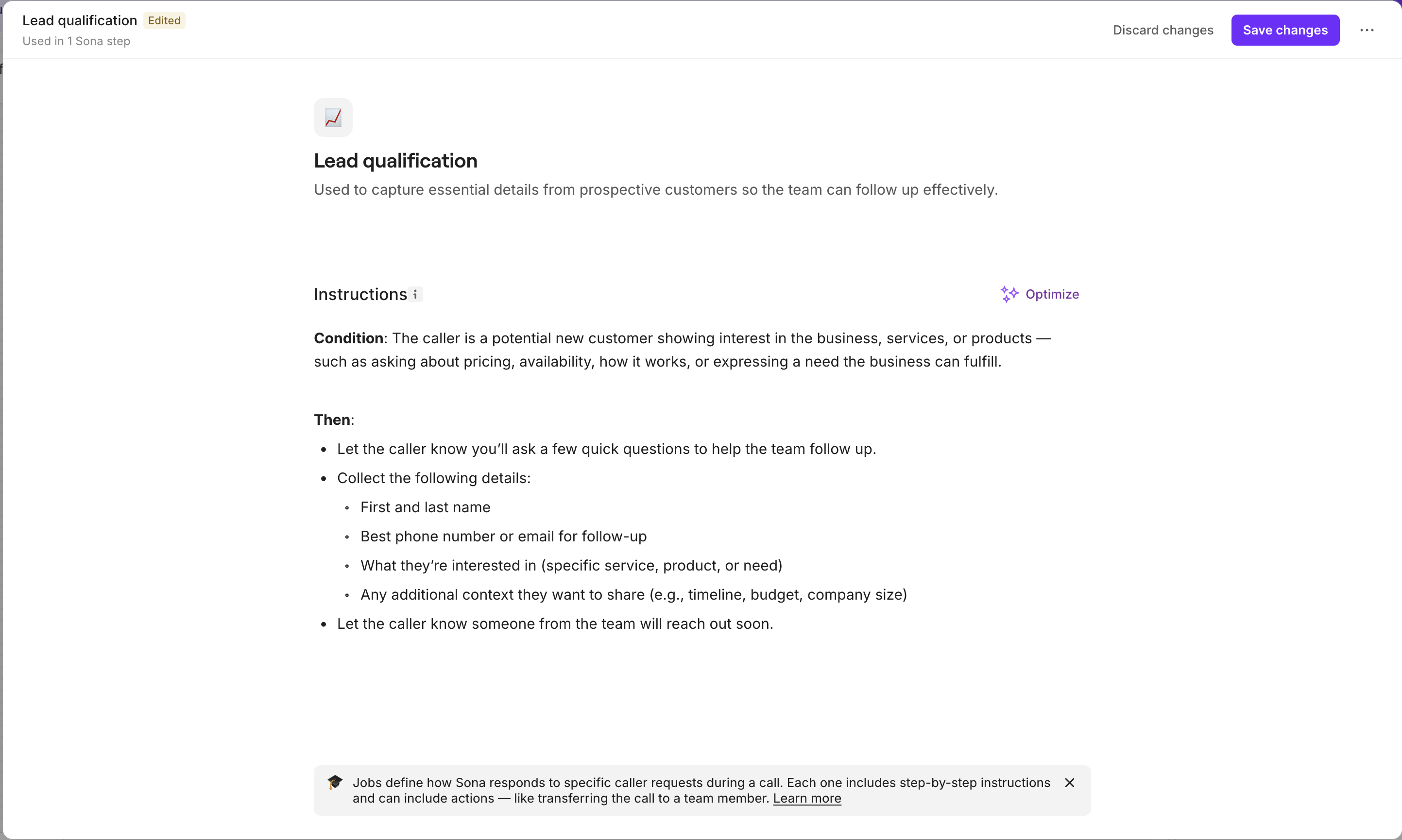 Setting up a Sona Job
