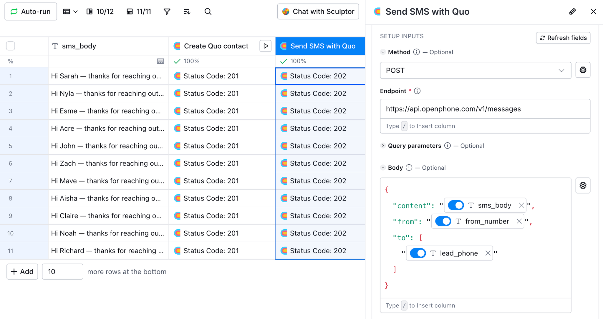 Clay Send SMS Integration 2026