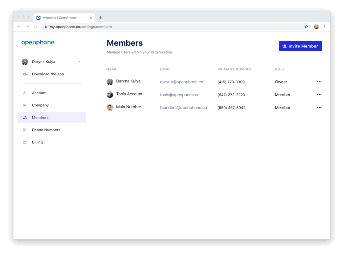 Invite Team Member to OpenPhone.gif