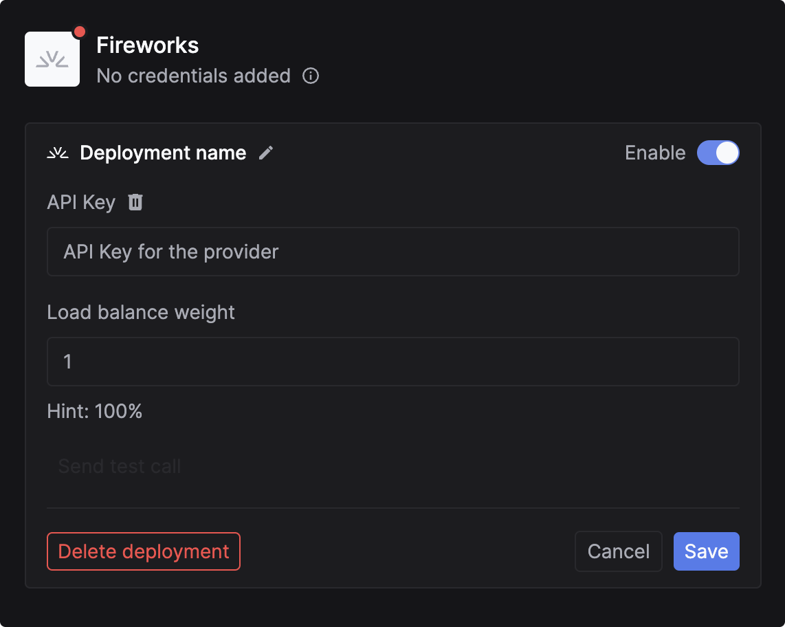 Add Fireworks Credentials