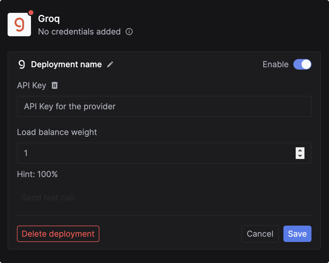 Add Groq Credentials