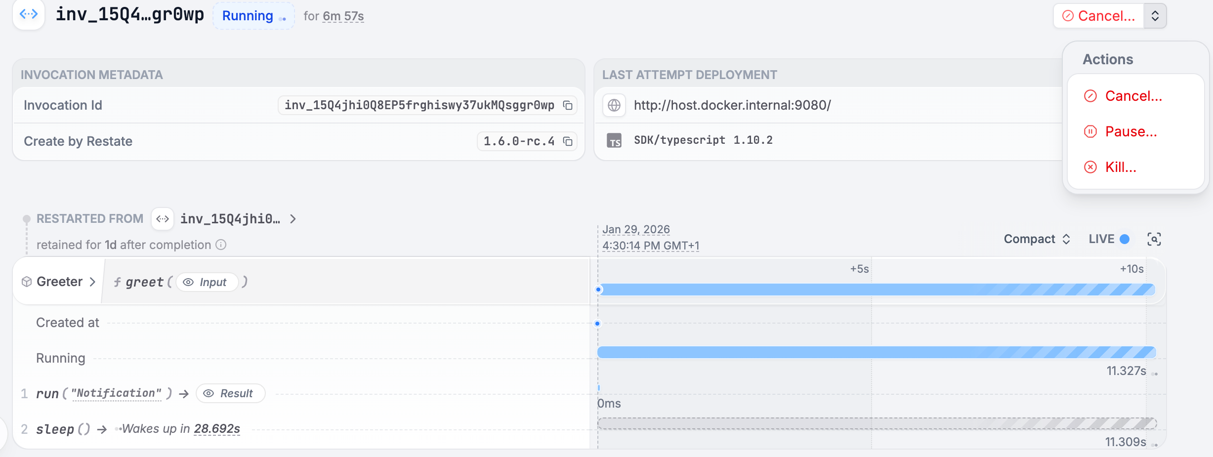 Restart from prefix