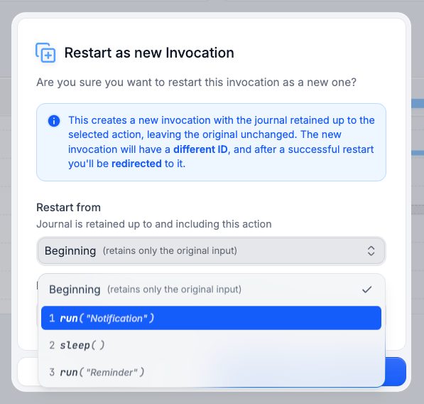 Restart from prefix