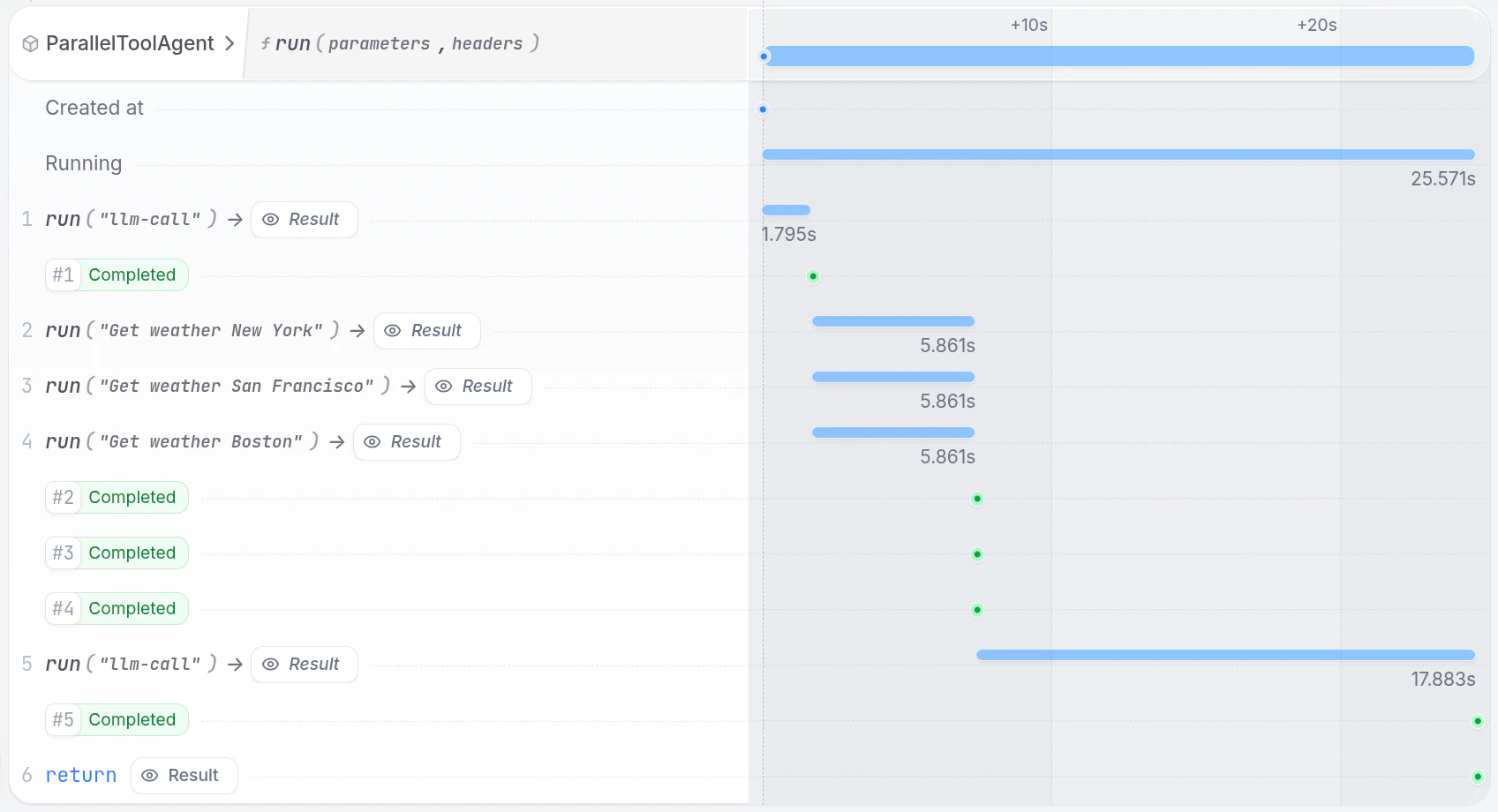 Parallel tool execution - UI