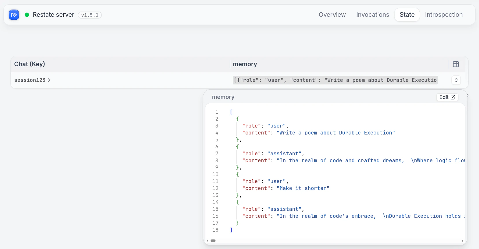 Chat session state - UI