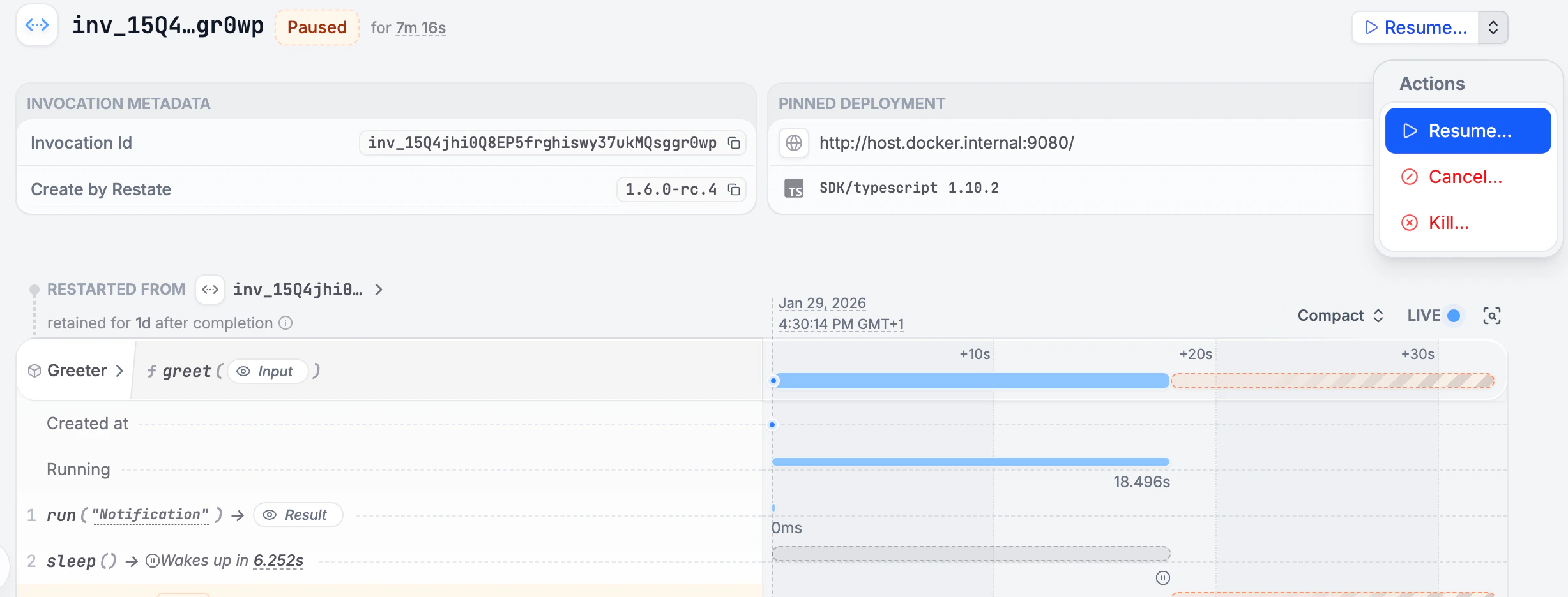 Restart from prefix