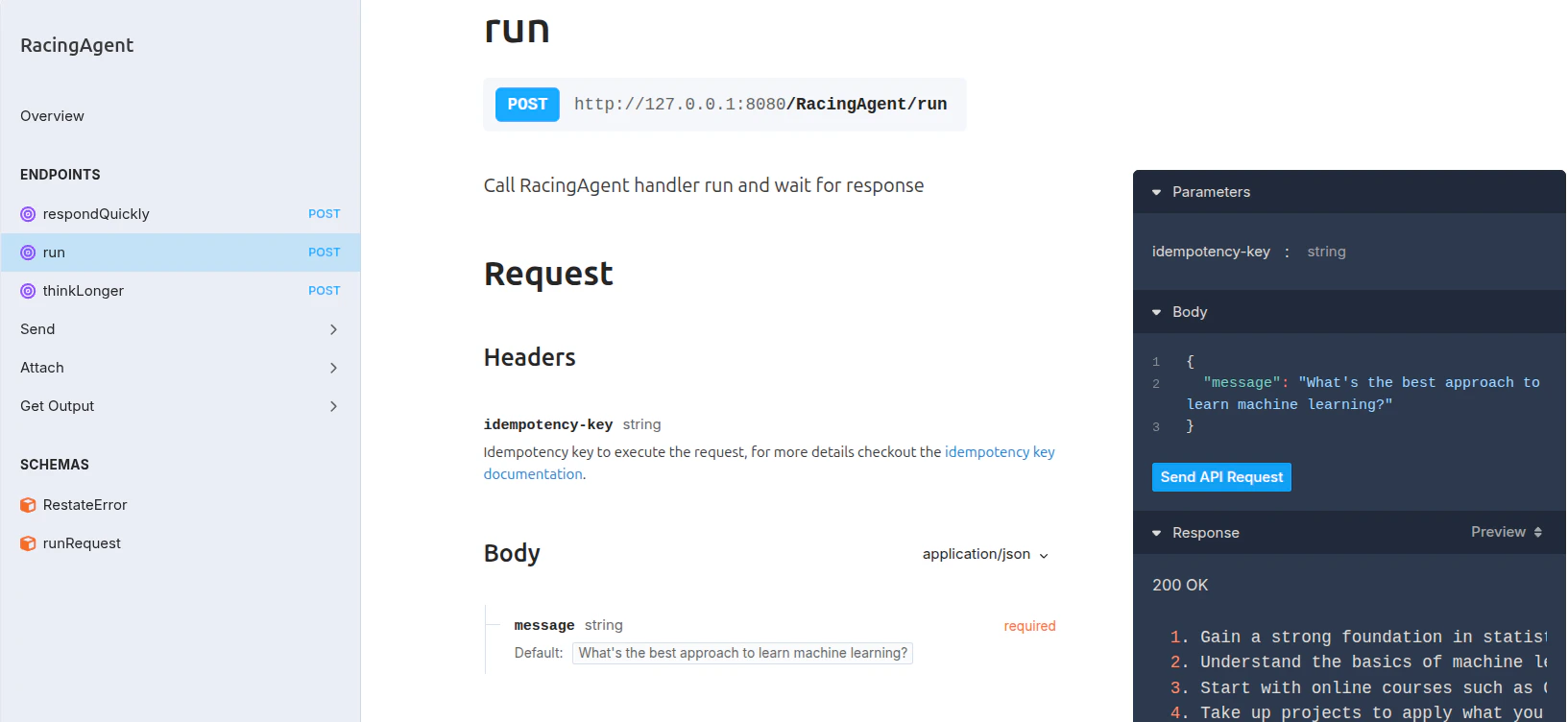 Agent racing - UI