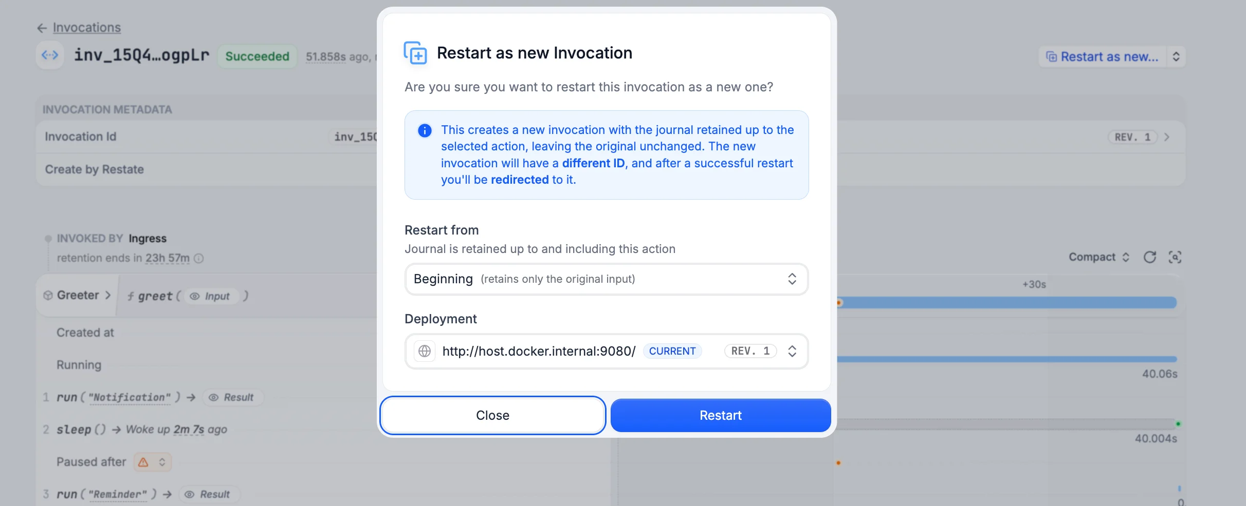 Restart from prefix
