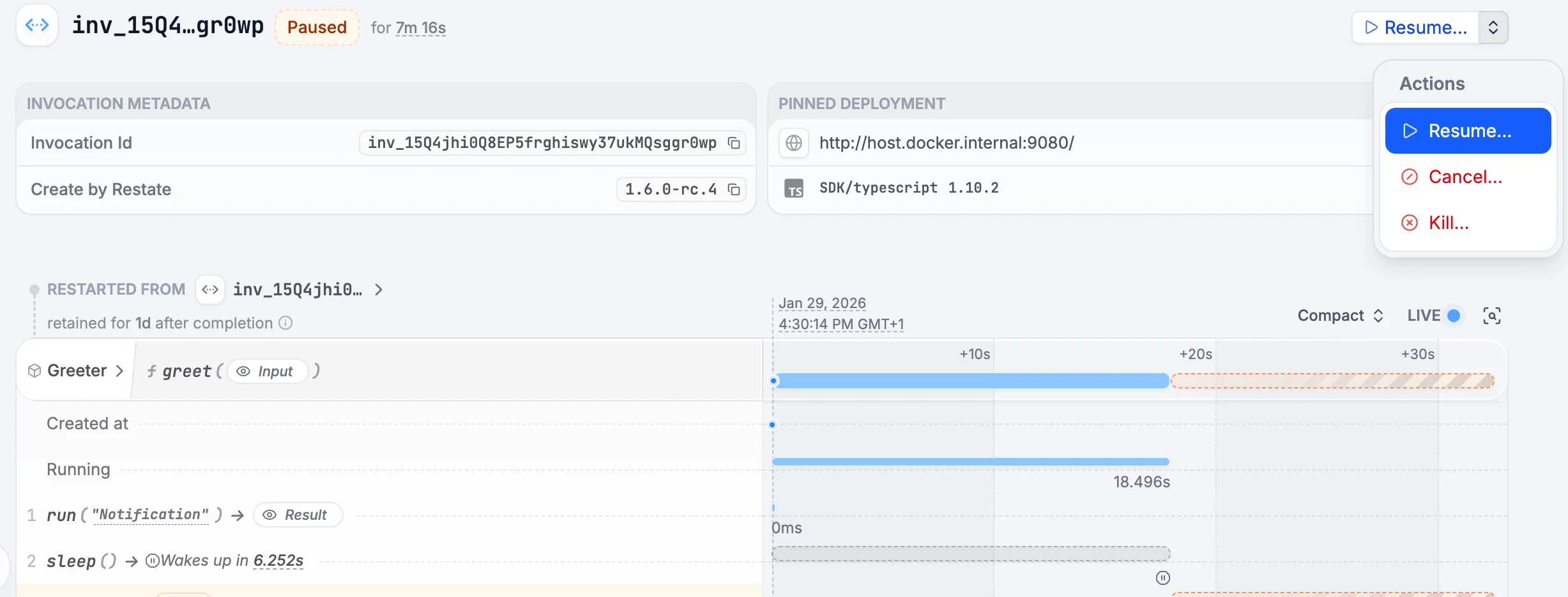 Restart from prefix