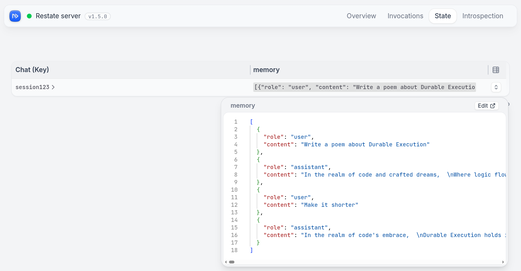Chat session state - UI