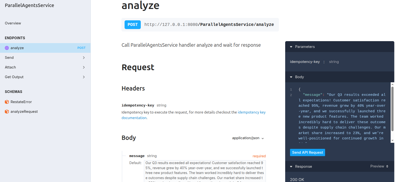 Parallel agent analysis - UI