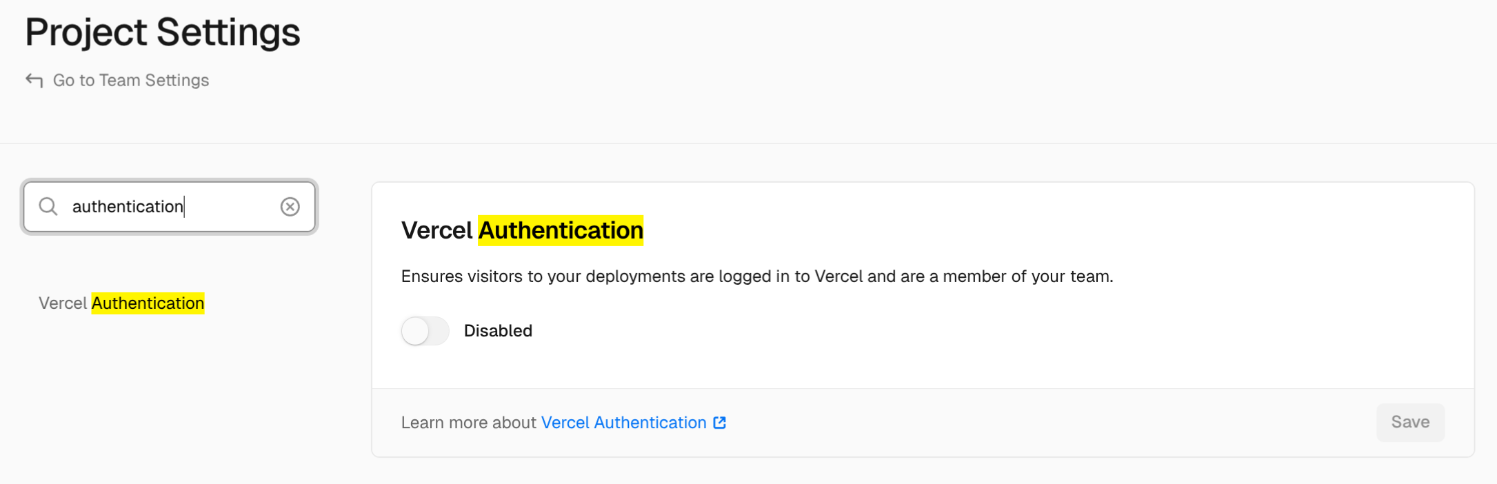 Vercel Authentication