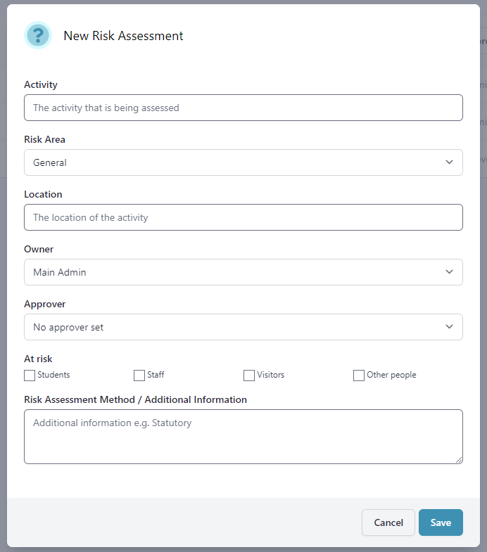 New risk assessment