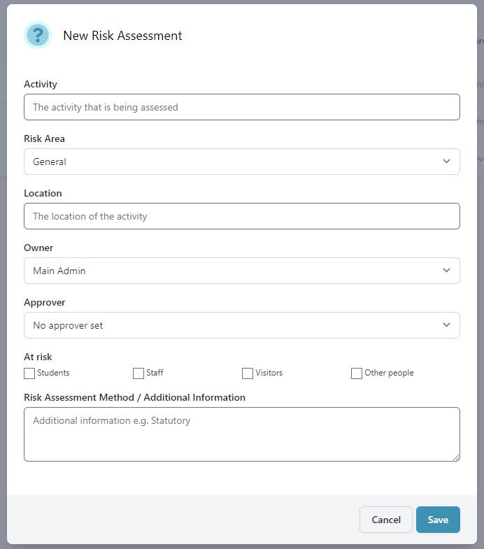 New risk assessment