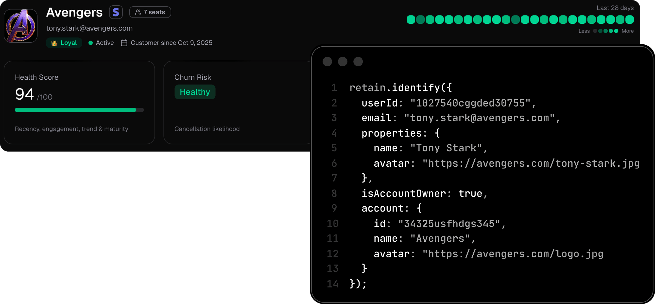 Placeholder: Company/account profile card with name and metadata