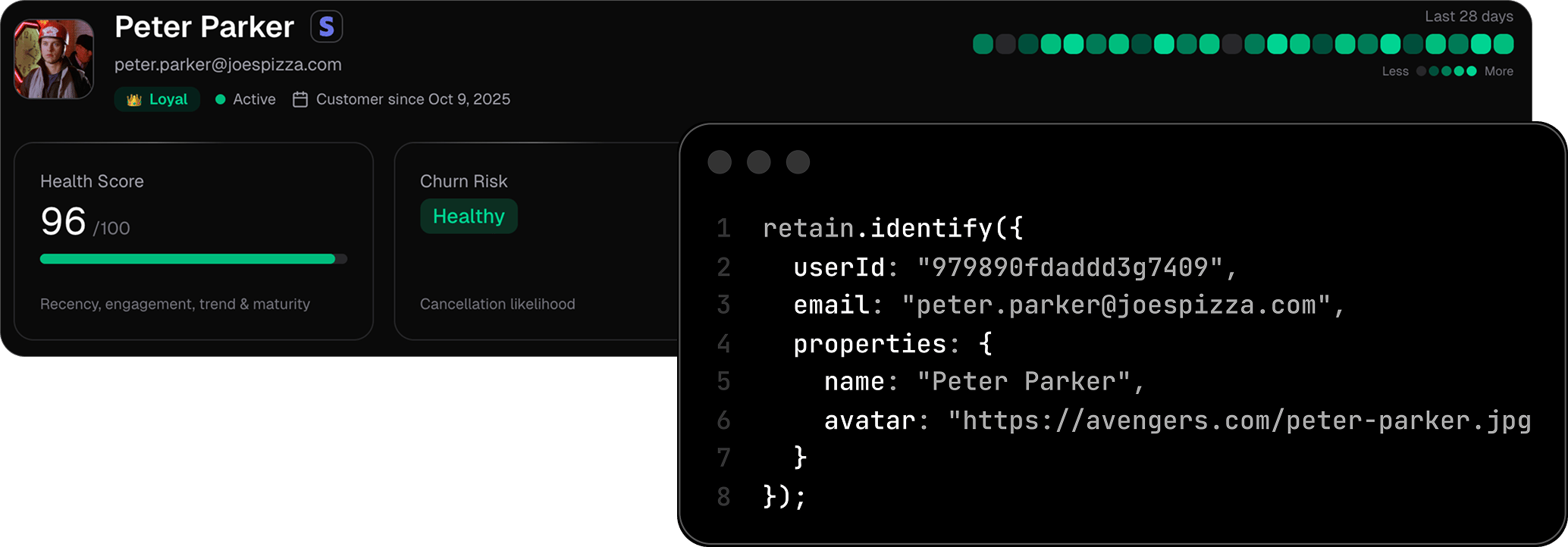 Placeholder: User profile card with avatar, name, and email