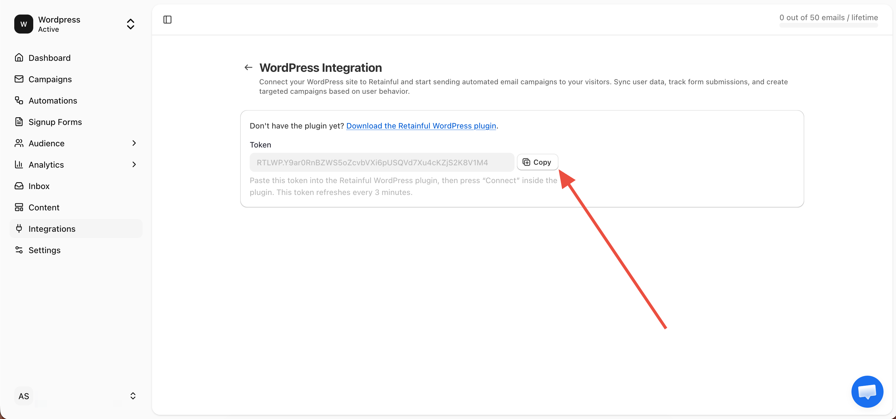 Wordpress Copy Token