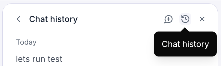 New chat, history, and close buttons in the Conductor header